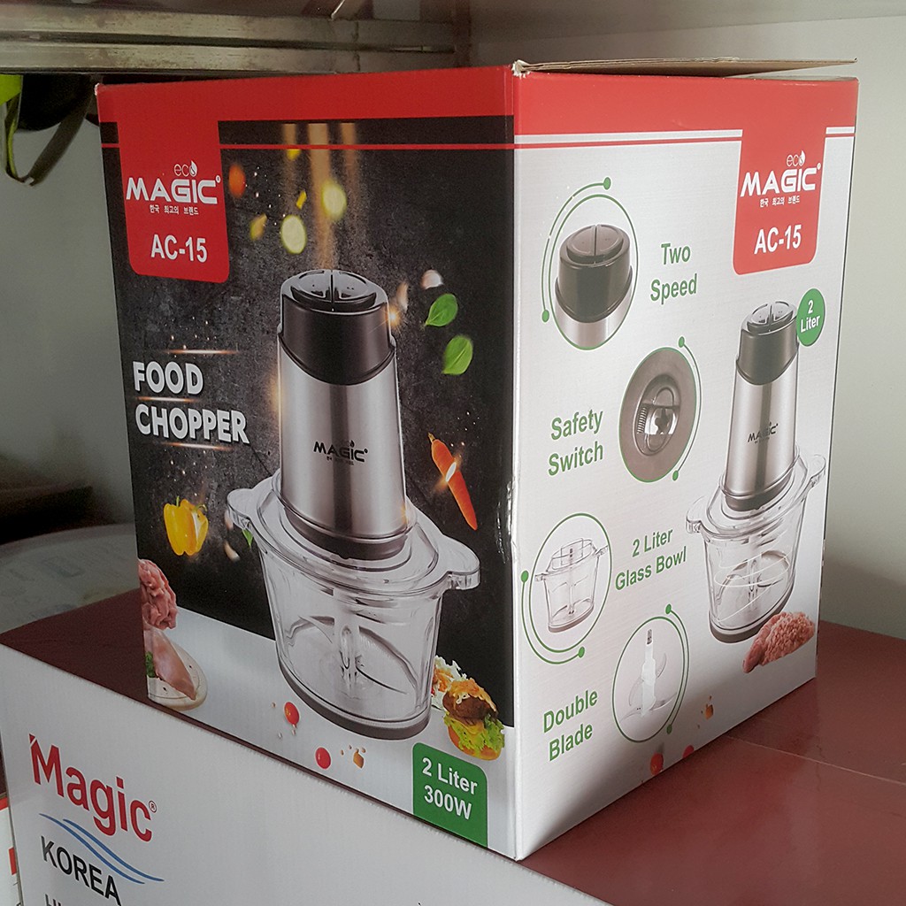 Máy xay thịt cối thủy tinh 2L Magic Eco AC-15