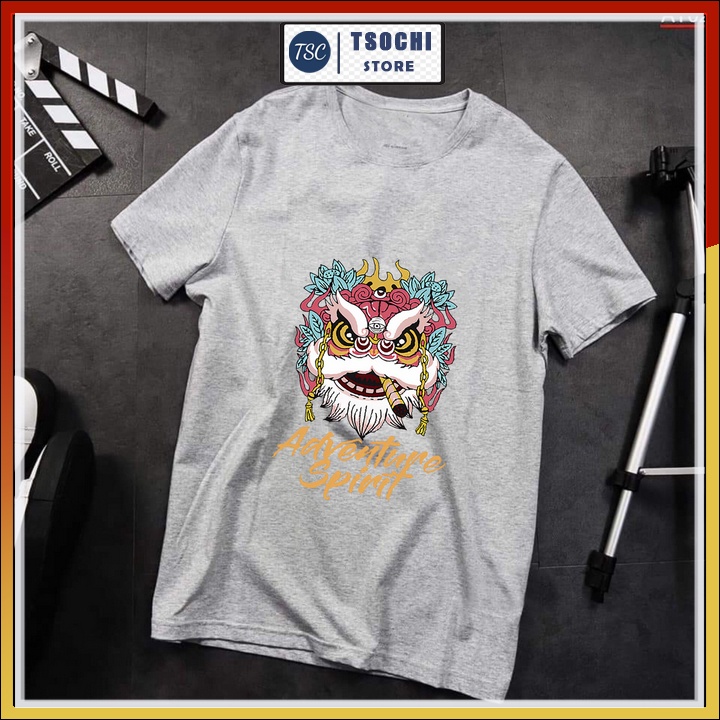 Áo thun nam tay ngắn, áo phông nam cao cấp chất cotton thoáng mát in hình Kì Lân CZ628