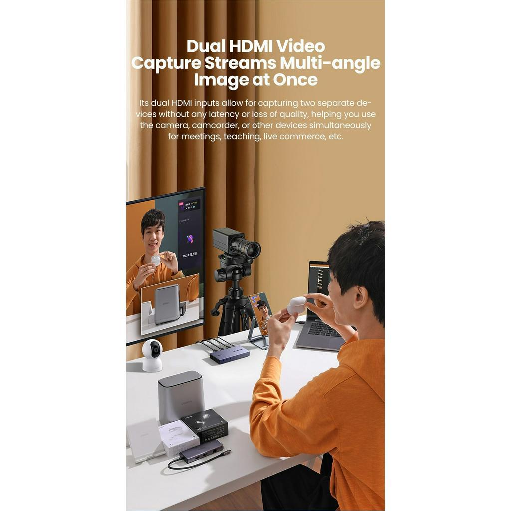 Thiết bị ghi hình Ugreen 80688 CM541, hỗ trợ Livestream Capture HDMI 4K Chính Hãng