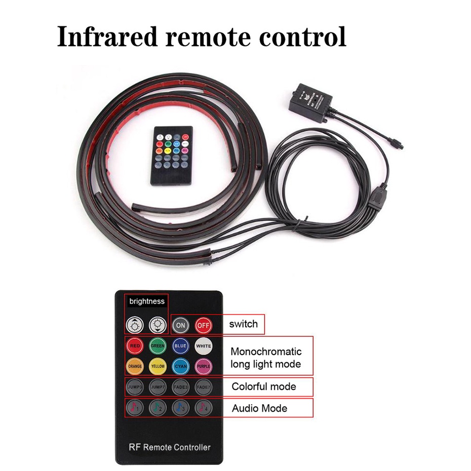 Dải Đèn LED RGB Trang Trí Xe Hơi Điều Khiển Từ Xa / APP