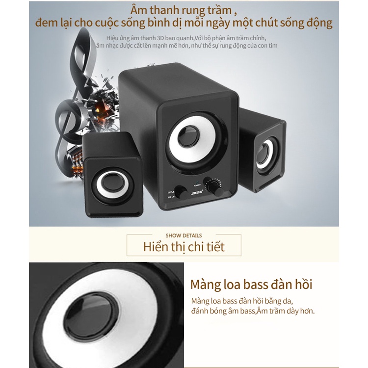Bộ 3 Loa Vi Tính PC Cao Cấp 2.1 - Loa vi tính Âm Bass Echo Hay - Nhỏ Gọn-Bass Cực Mạnh-Bảo hành-Giao hàng nhanh