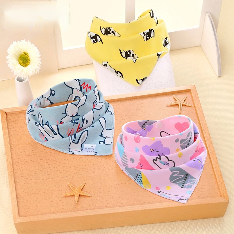 1 Yếm Ăn Tam Giác Vải Cotton Cho Bé