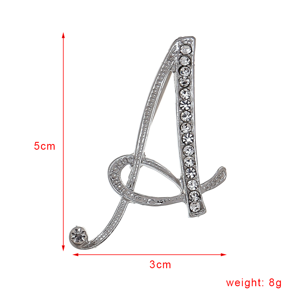 Ghim cài áo kim loại kiểu 26 chữ cái tiếng Anh thời trang sáng tạo dành cho nữ