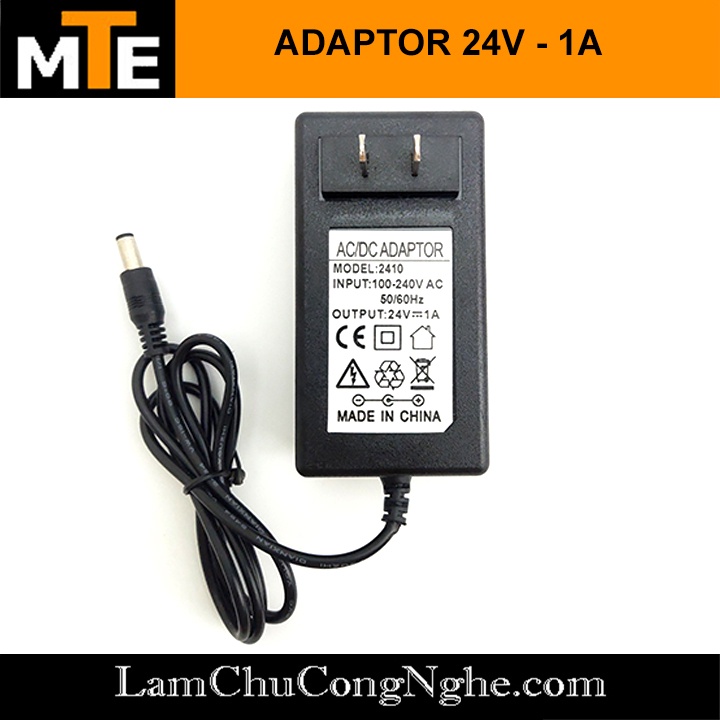 Nguồn adapter 24V 1A jack DC 5.5 * 2.1 mm