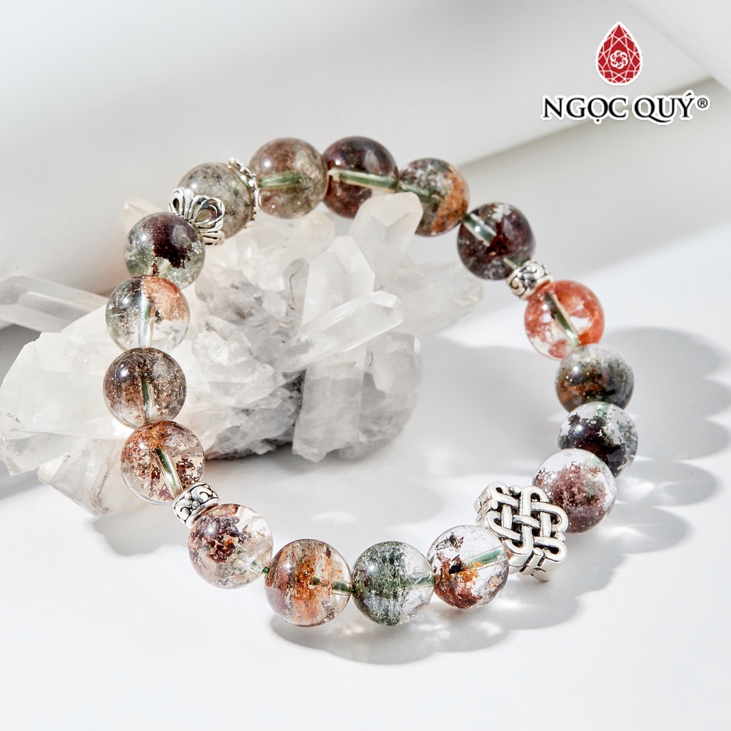 Vòng tay TA ưu linh đa sắc charm kết đồng tâm - Ngọc Quý