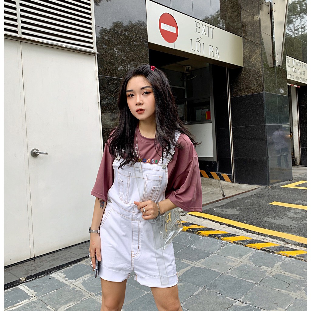 Yếm Jeans Mom White