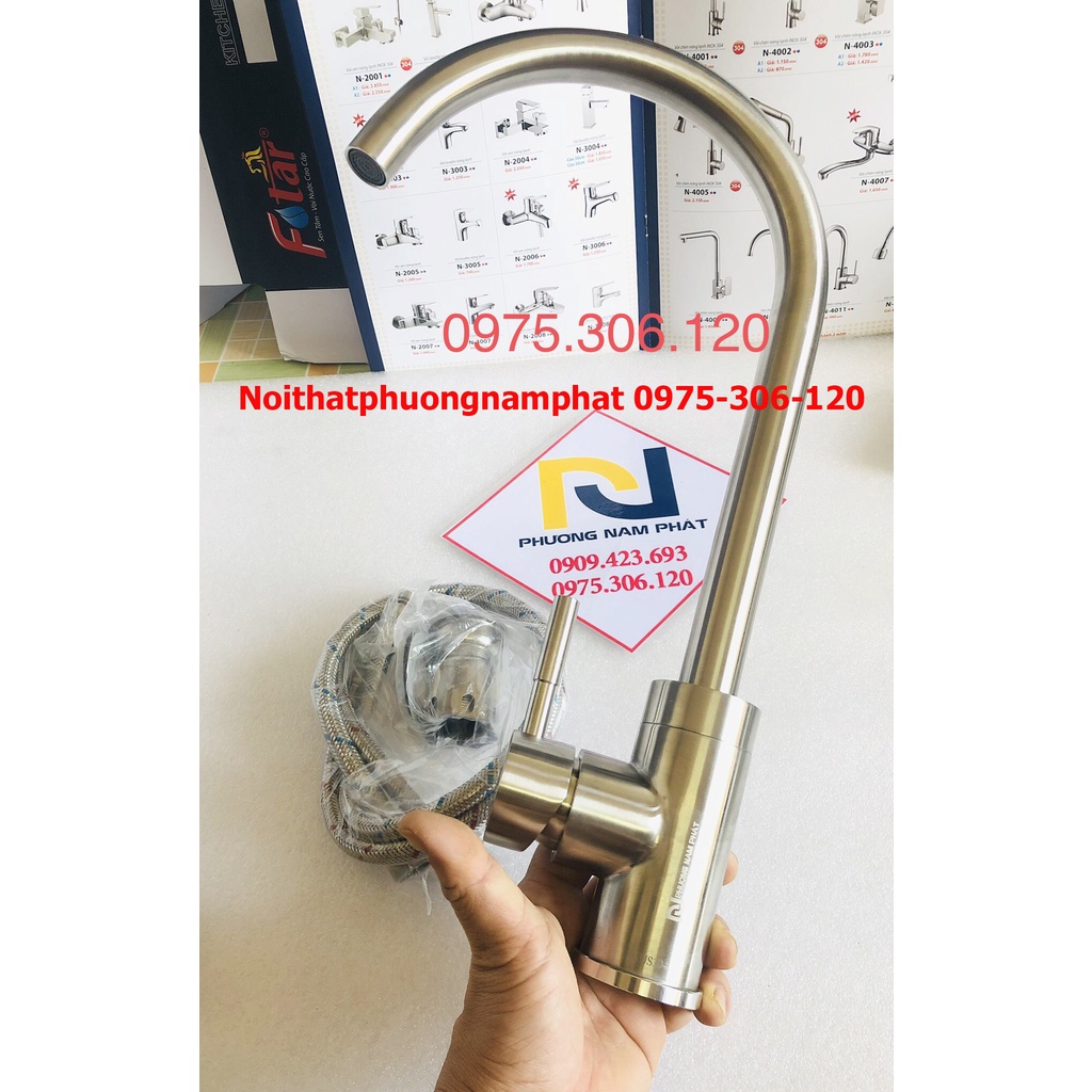 [LOẠI 1-HÀNG ĐÚC] Vòi Rửa Chén Bát Nóng Lạnh INOX 304 N4002 NA.GRAND và 2 dây HÀNG BAO XÀI BAO ĐỔI MỚI 1 NĂM VÒI SỐ 6