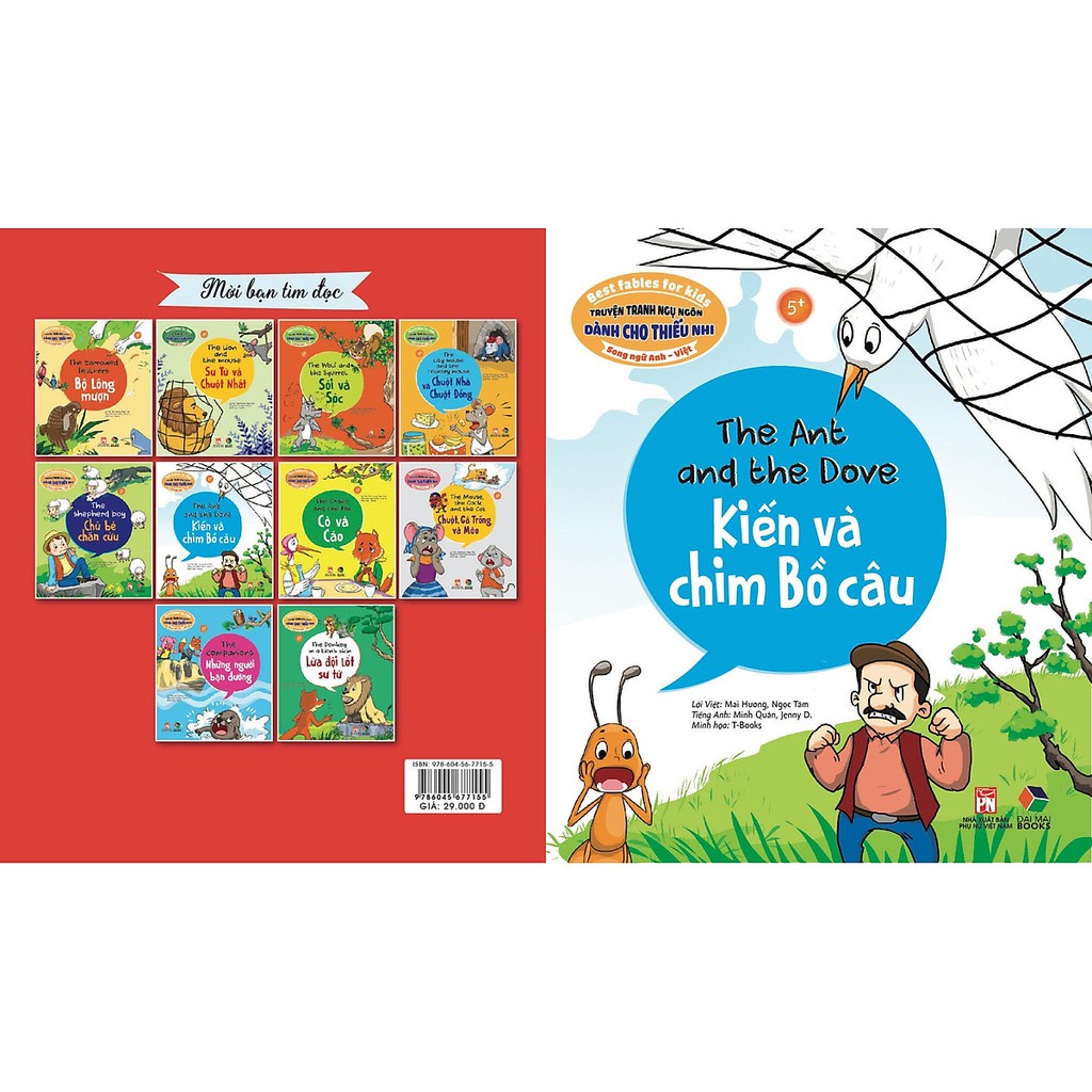 Sách - Truyện tranh ngụ ngôn dành cho thiếu nhi  : Kiến và bồ câu