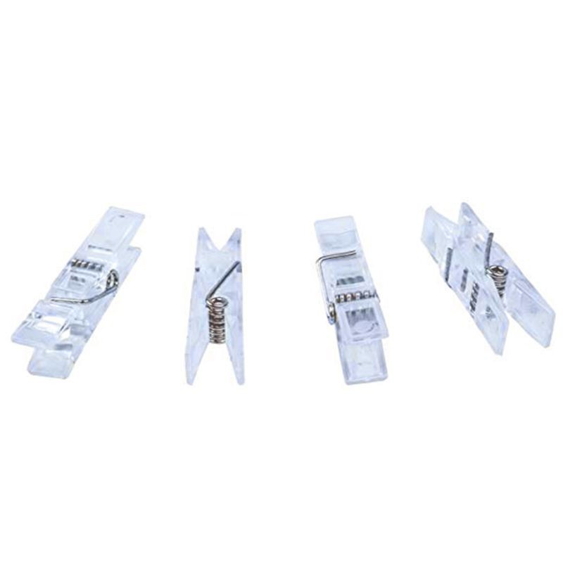 LIVI 120 Pieces Mini Transparent Plastic Clip Hanging Photo Clips (Clear)