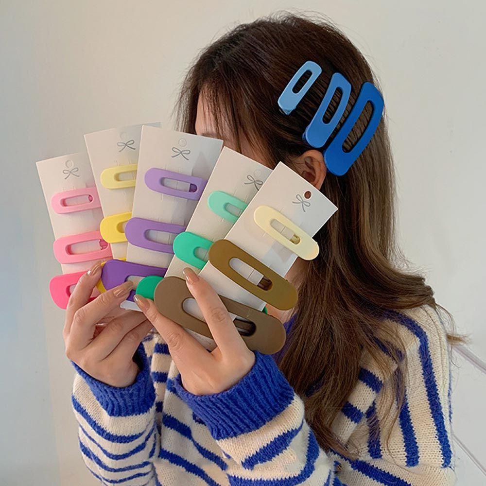 MOCHO Set 3 Kẹp Tóc Mỏ Vịt Màu Sắc Ngọt Ngào Cho Nữ