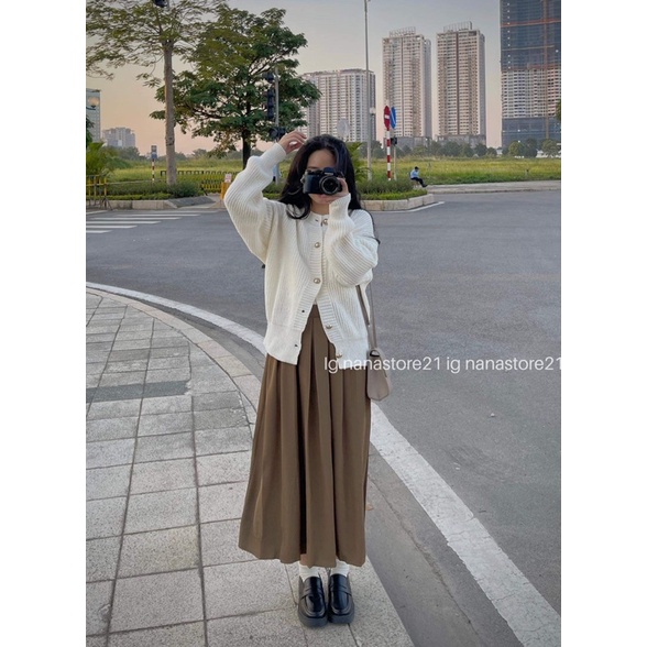 Áo len cardigan cổ tròn Nana21 Nanastore21