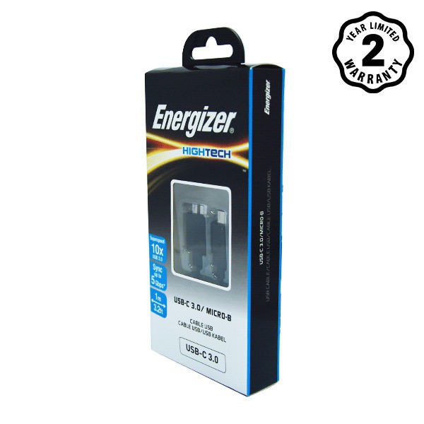 [Mã ELDTRSEP giảm 5% đơn 150K] Cáp Type-C 3.0 to Cáp Micro-B Energizer 1.2m màu đen - C11C3MCGBK4