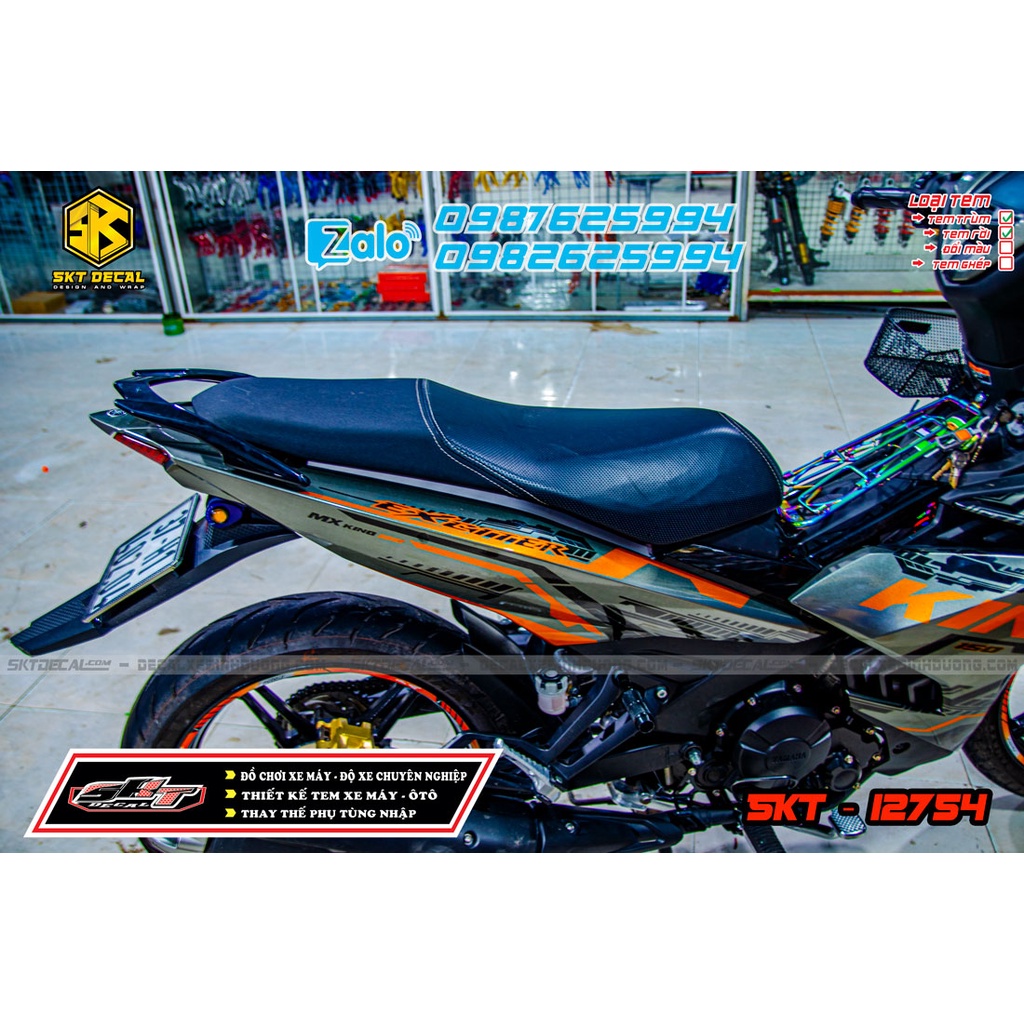 Tem trùm exciter 150 xám cam chỉ king