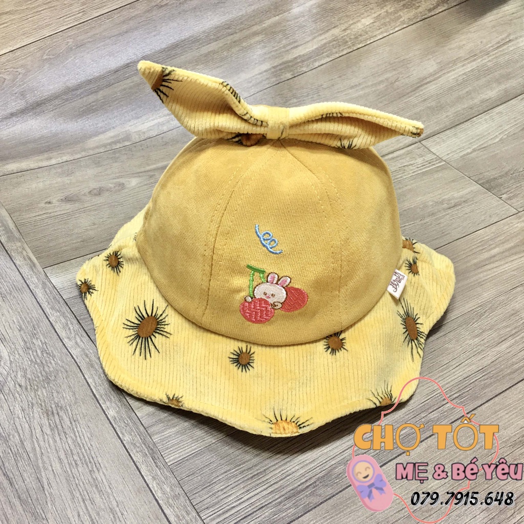 [ẢNH THẬT] Mũ, Nón Bèo Cho Bé Gái Vải Nhung Mềm (12-24 tháng)