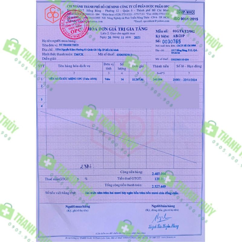 Viên Muối Súc Miệng Hương Bạc Hà OPC Vệ Sinh Miệng Họng