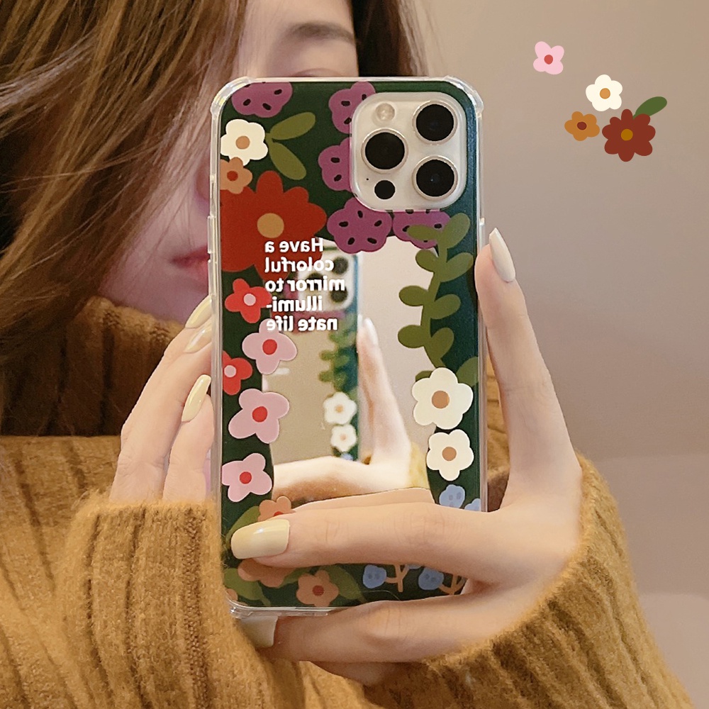 Ốp Điện Thoại Mềm Chống Sốc Có Gương Sang Trọng Cho iPhone 11 12 13 Pro max mini XS max xr 7 8 se2020 plus