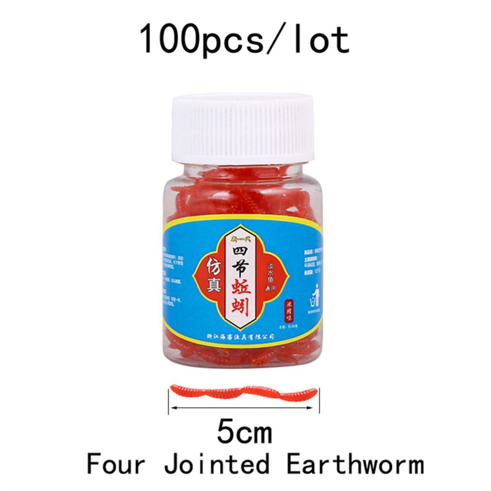 Set 100 mồi giun giả câu cá mềm mại tiện dụng