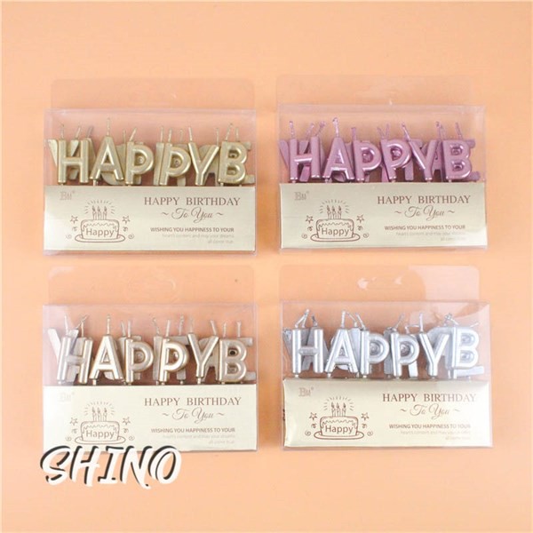 Nến sinh nhật nhũ chữ HAPPY BIRTHDAY