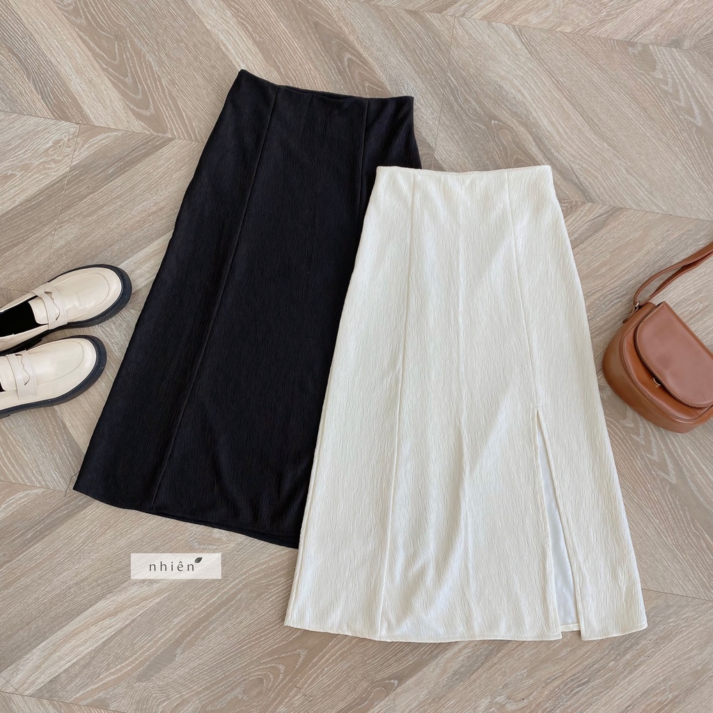 Chân váy xẻ tà gợn sóng nhiennhienvintage BV47