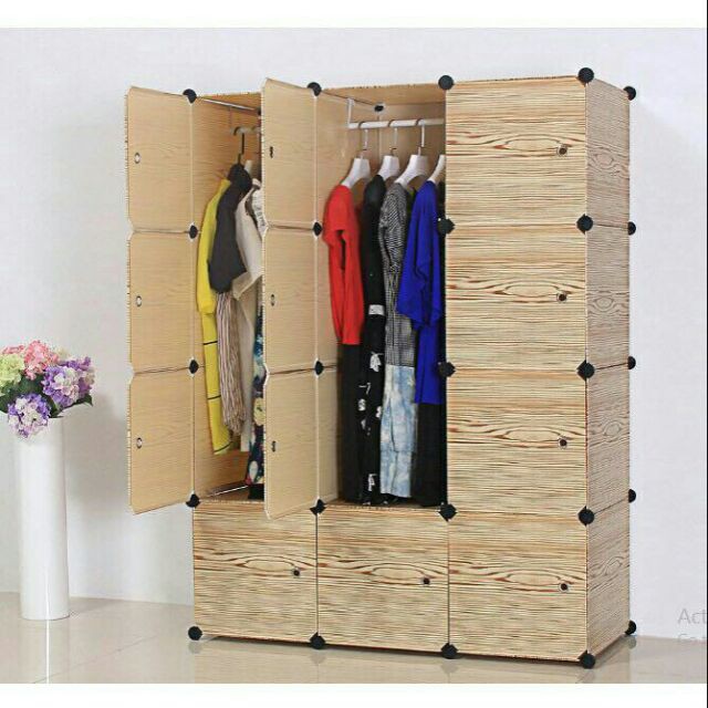 Chuyên tủ nhựa lắp ghép 12 ô size lớn 47cm ( kèm 2 thanh treo Áo )