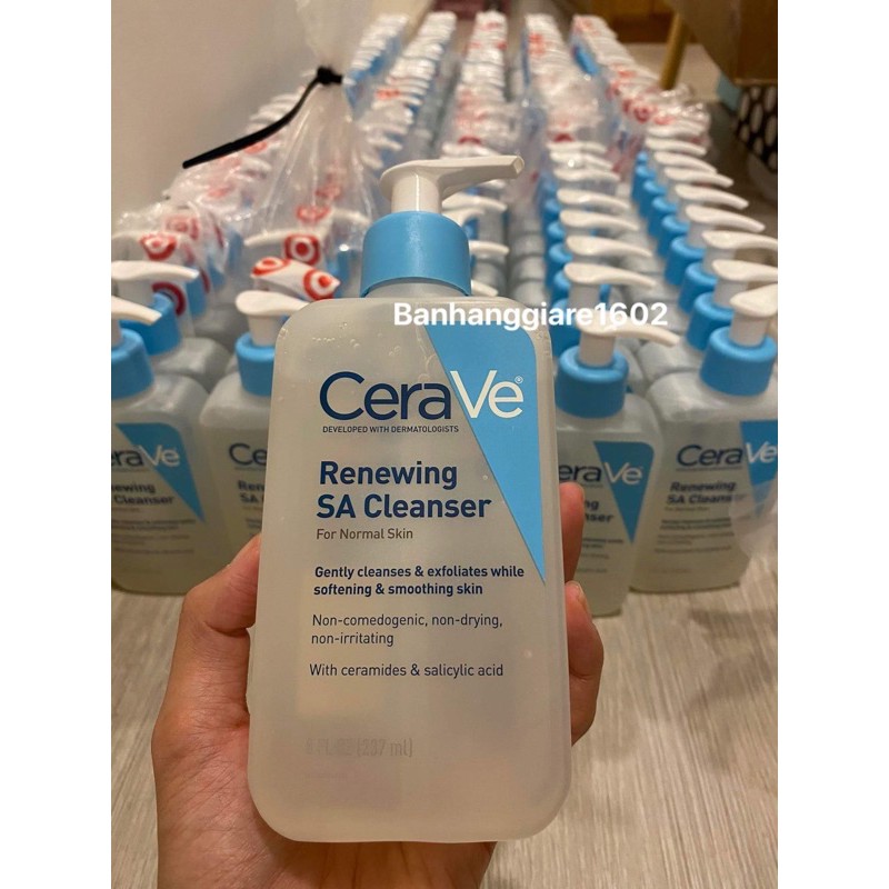 Sữa rửa mặt Cerave Renewing Salicylic Acid SA Facial Cleanser 237ml (bill Mỹ)