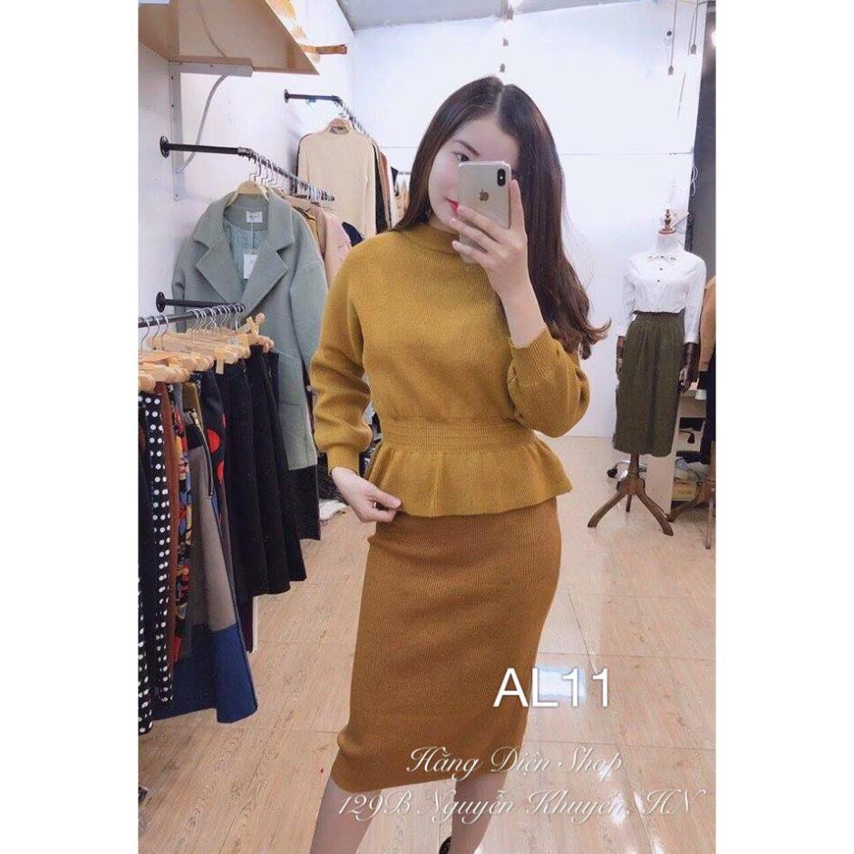 Bộ váy len peplum công sở cao cấp free size  Linh Kem Shop AL11