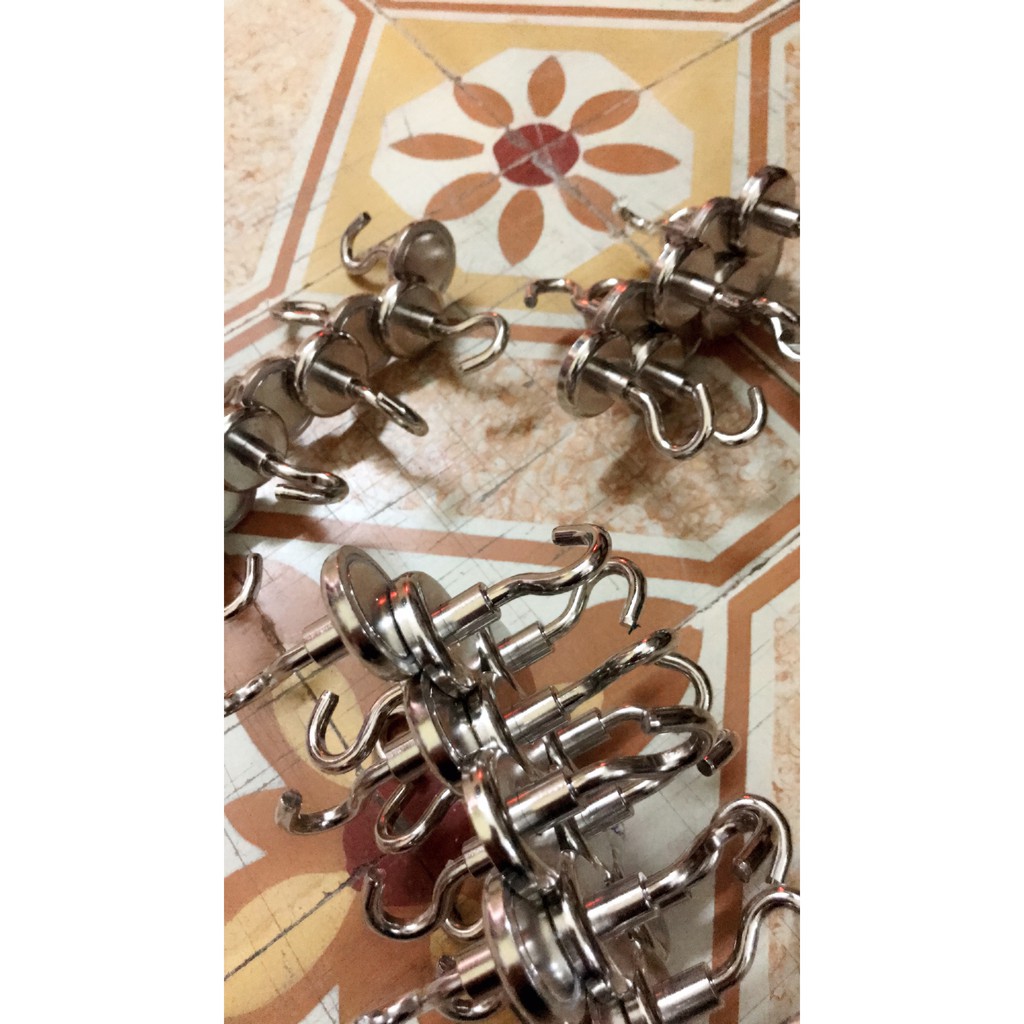 [Xả Kho Giá Xưởng] MÓC TREO NAM CHÂM D25mm, loại móc treo sử dụng nam châm trắng đất hiếm lực hút mạnh