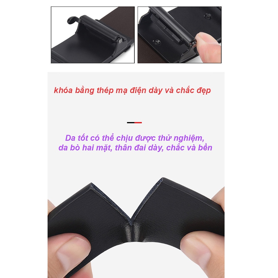 Thắt Lưng Nam Dây nịt Da Mềm Cao Cấp CK-06 Khóa Tự Động Hợp Kim Chống Rỉ Dây Luồn Trong Tinh Tế Cam Kết Lỗi 1 Đổi 1