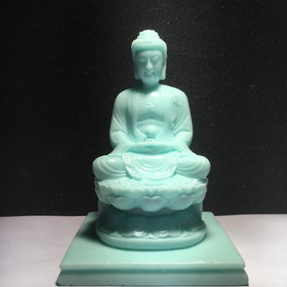 Tượng Phật A Di Đà màu xanh ngọc cao 12 cm