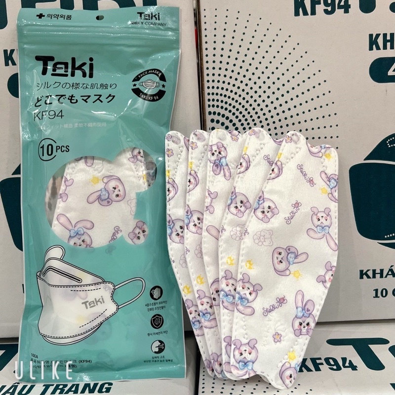 Sét 10 chiếc khẩu trang KF94 người lớn hoạ tiết dễ thương