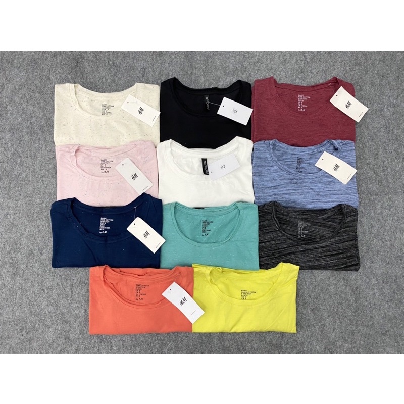 Áo thun trơn basic HM  cổ tròn vnxk
