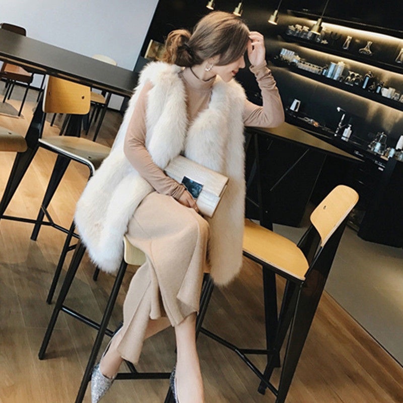 Áo khoác gile lông nữ kiểu dáng Hàn Quốc form cực xinh lông đẹp