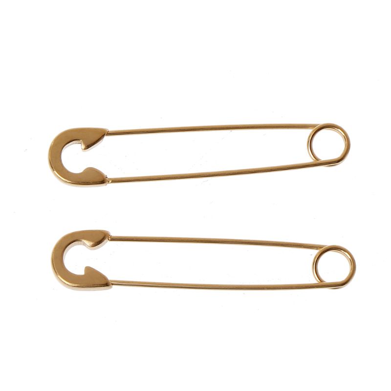 Bông Tai Dài Hình Ghim Cài Bằng Thép Không Gỉ Thời Trang DIY