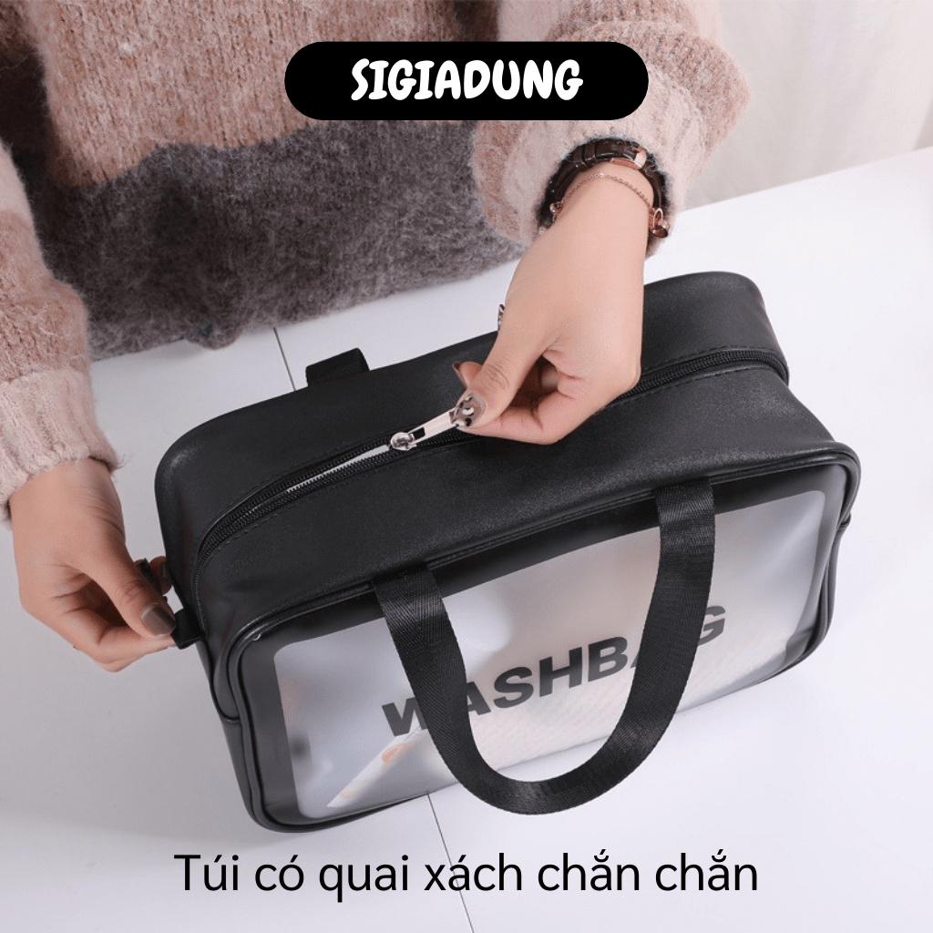 [SGD] Túi Đựng Mỹ Phẩm - Túi Đựng Đồ Trang Điểm, Đồ Du Lịch Da Pu Trong Suốt WASHBAG 9414