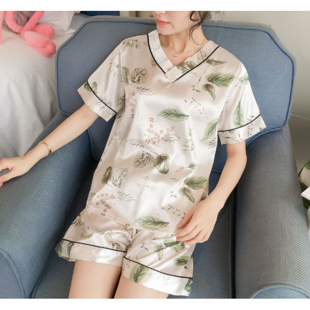 Đồ mặc nhà lụa ngắn - BunBun Homewear - Set LN06 | BigBuy360 - bigbuy360.vn