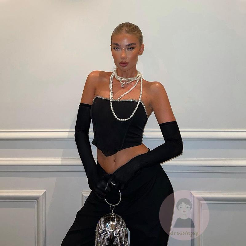 Áo Cúp Ngực Đính Đá Thời Trang Quyến Rũ Cho Nữ