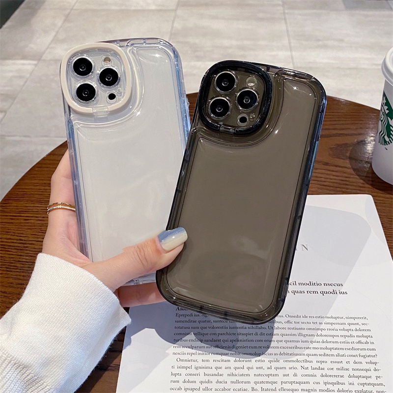 Ốp Điện Thoại Mềm Trong Suốt Có Giá Đỡ Vô Hình Cho iPhone 11 12 13 Pro Max