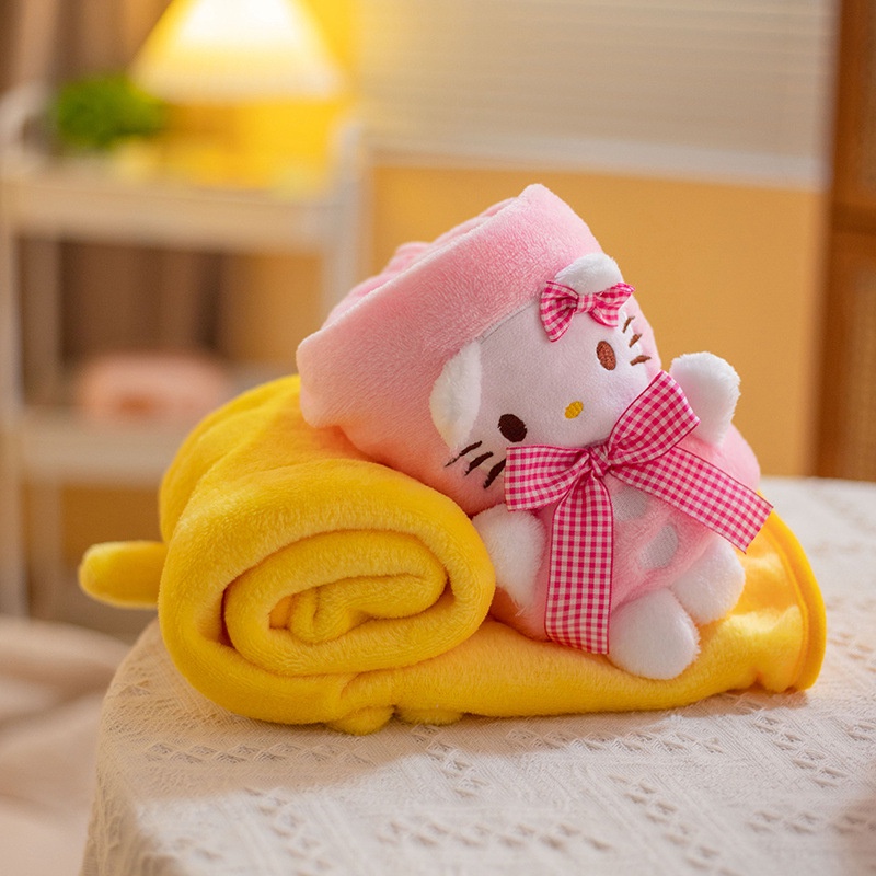 SANRIO Chăn Nỉ Mềm Mại In Hình Cinnamoroll Kuromi Hello Kitty Mymelody Purin Dễ Thương Cho Bé