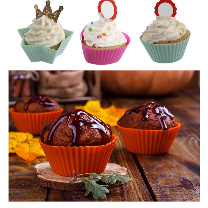 Set 24 Cốc Silicon Làm Bánh Cupcake Tiện Lợi