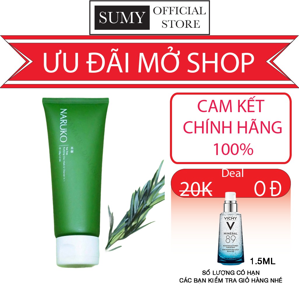 Sữa rửa mặt dạng bùn Naruko trà tràm Tea Tree Purifying Clay Mask and Cleanser in 1 120 gr - SUMY