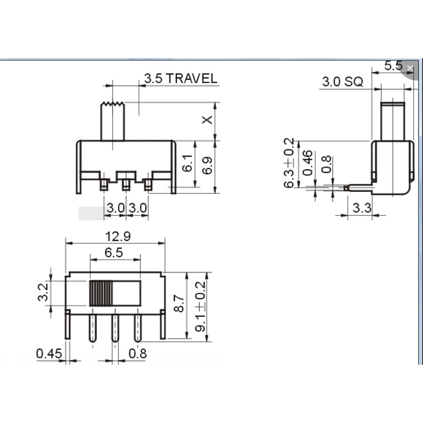 Set 20 Công Tắc Chuyển Đổi Ss12F23 Ss-12F23 1p2t 5mm 90 Độ