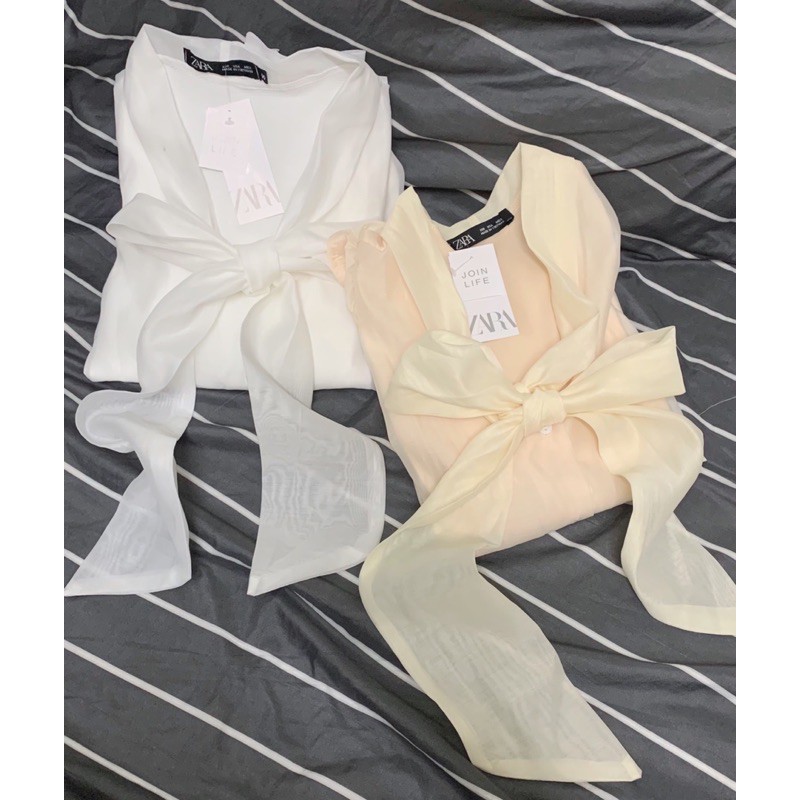 áo nơ hai lớp ảnh thật mẫu mặc | BigBuy360 - bigbuy360.vn