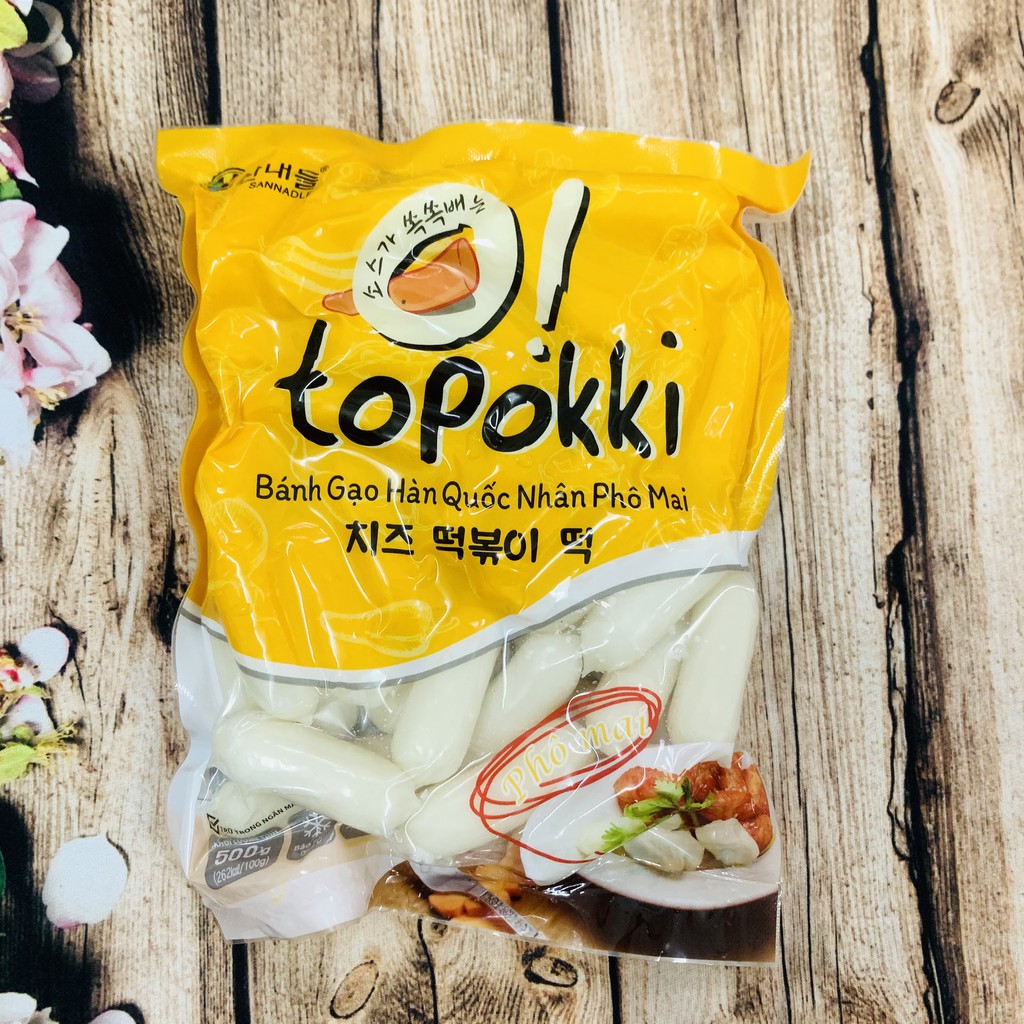 [Deal Giá Tốt] 0.5kg bánh gạo tokbokki nhân phô mai Hàn Quốc