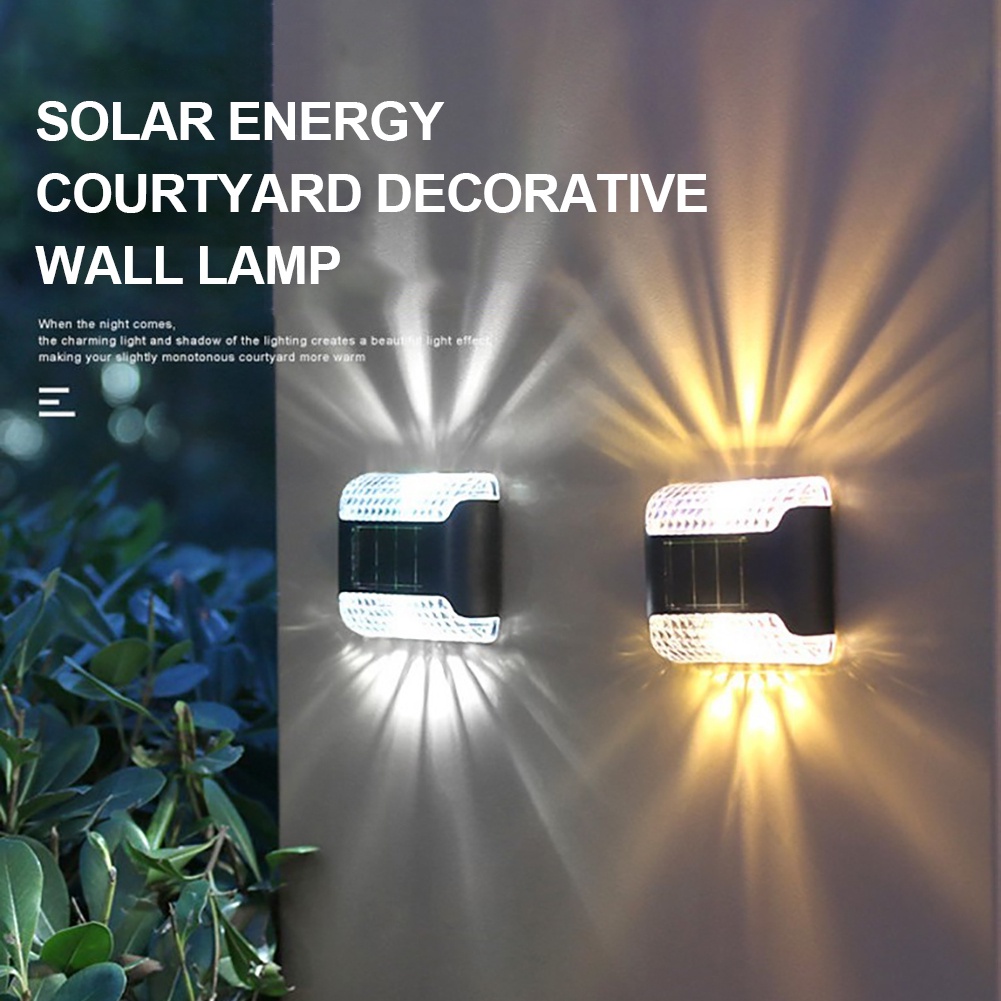 Set 8 Đèn Gắn Tường Pha Lê Chống Thấm Nước Sử Dụng Năng Lượng Mặt Trời