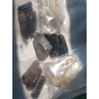 Trụ tinh thể Smoky Quartz khói thô thanh tẩy handmade