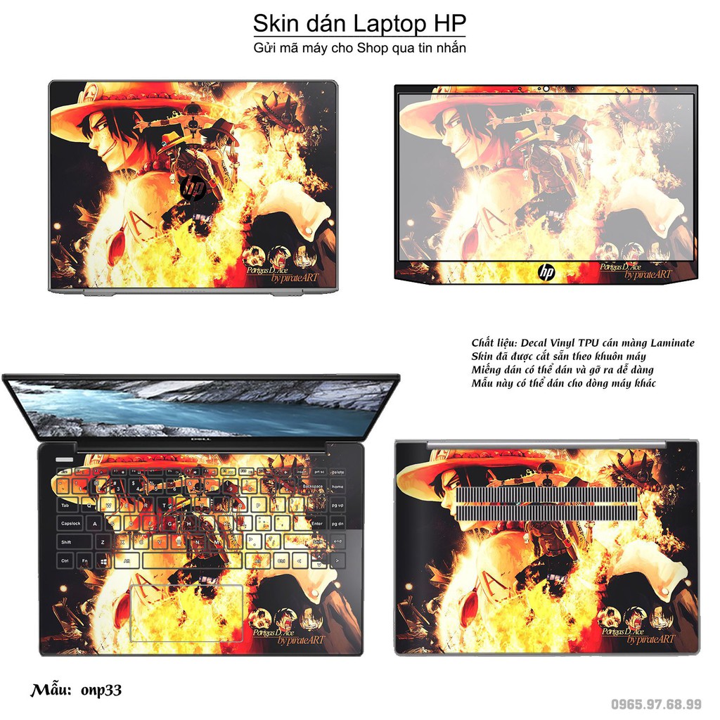 Skin dán Laptop HP in hình One Piece _nhiều mẫu 23 (inbox mã máy cho Shop)