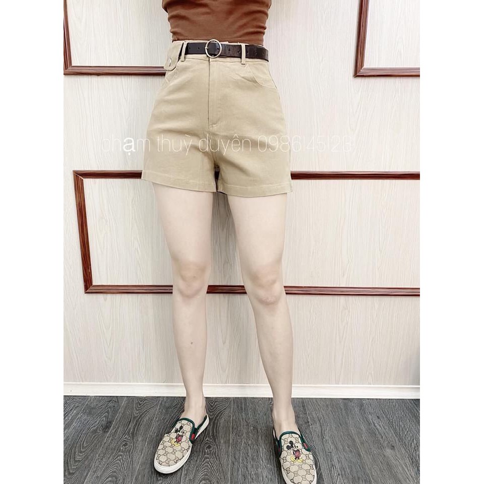 Quần short kaki túi giả kèm đai