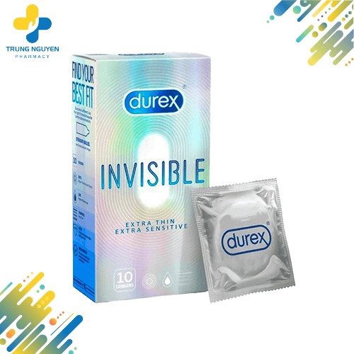 Bao cao Durex Invisible Extra Thin (Hộp 10 cái)