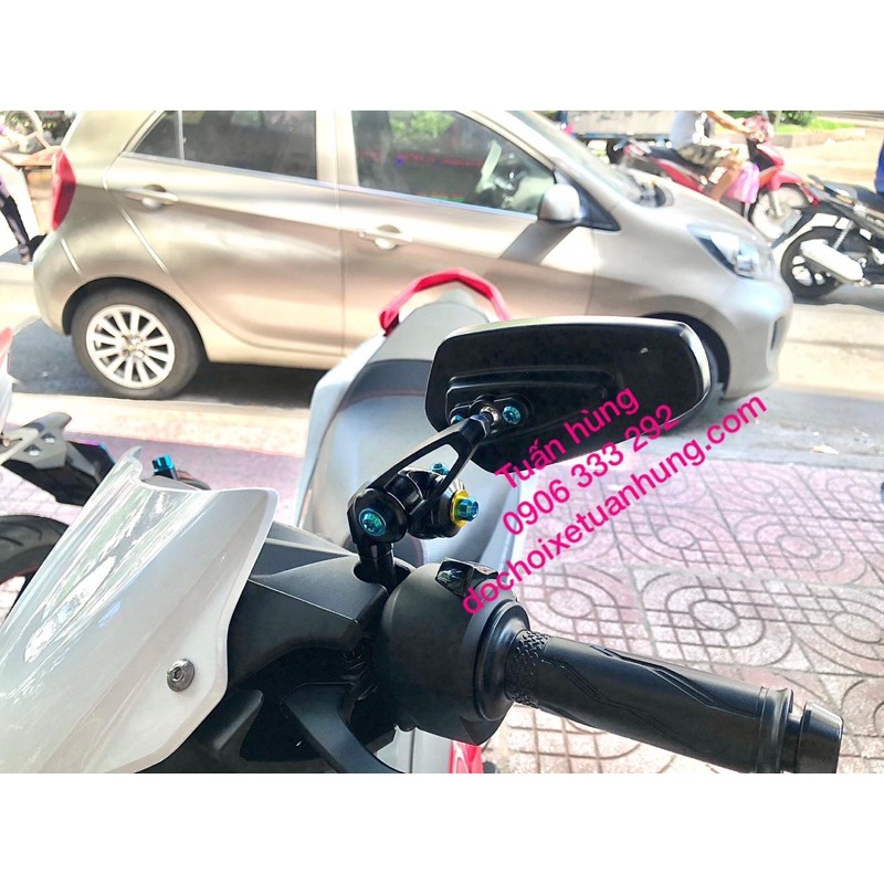 Kính Gù Xe Máy  full ốc Titan - gương gù - đồ chơi xe máy