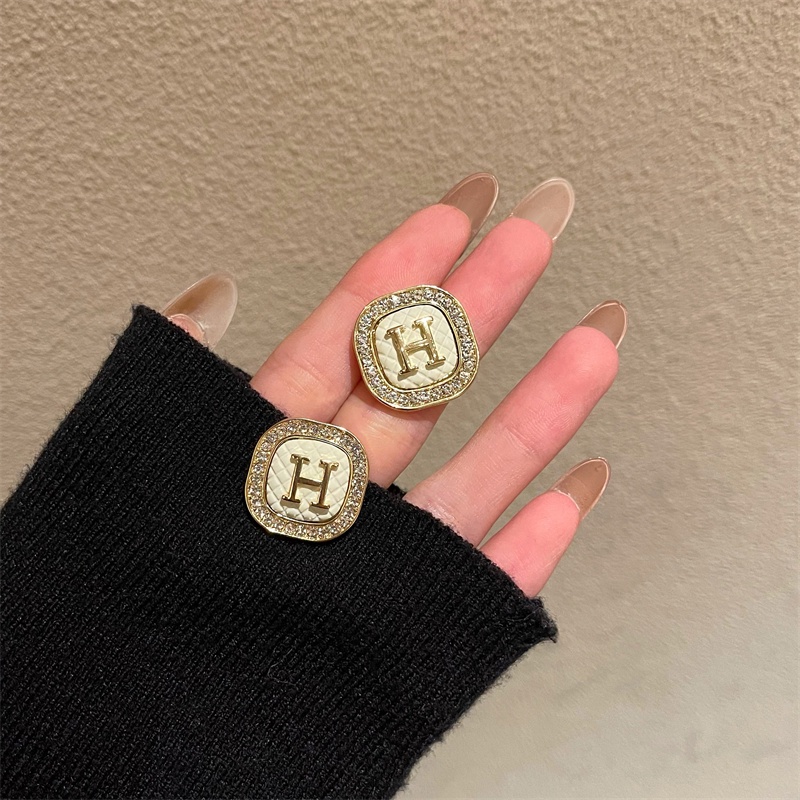 Bông Tai Mạ Bạc 925 Đính Kim Cương Giả Sang Trọng Hợp Thời Trang